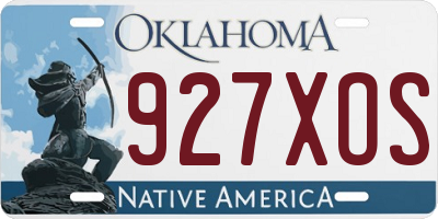 OK license plate 927XOS