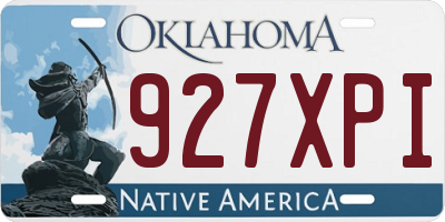 OK license plate 927XPI