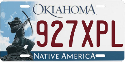 OK license plate 927XPL