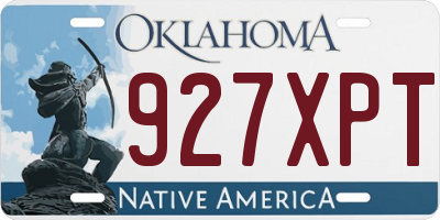 OK license plate 927XPT