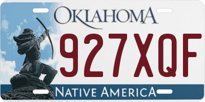 OK license plate 927XQF