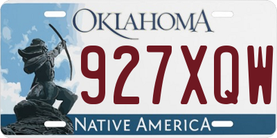 OK license plate 927XQW
