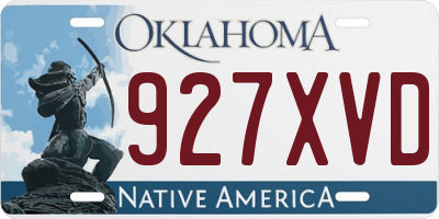 OK license plate 927XVD