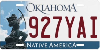 OK license plate 927YAI