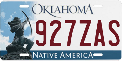 OK license plate 927ZAS
