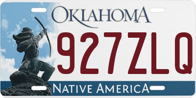 OK license plate 927ZLQ