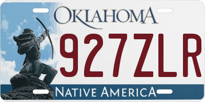 OK license plate 927ZLR