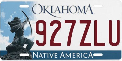 OK license plate 927ZLU