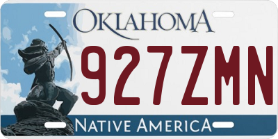 OK license plate 927ZMN