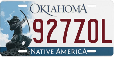 OK license plate 927ZOL