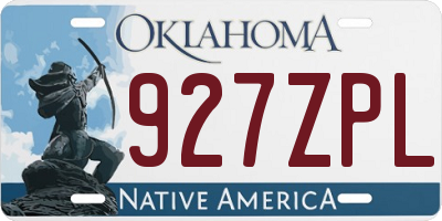 OK license plate 927ZPL