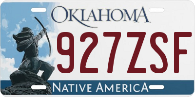 OK license plate 927ZSF