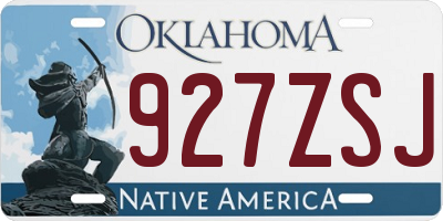 OK license plate 927ZSJ