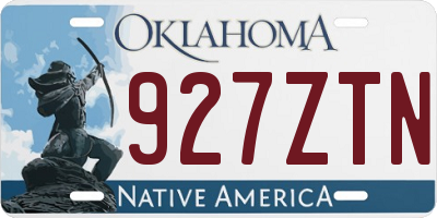 OK license plate 927ZTN