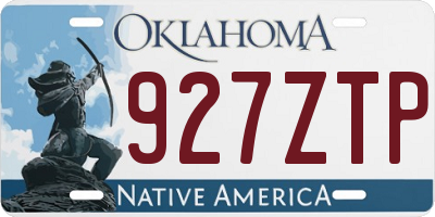 OK license plate 927ZTP