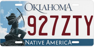 OK license plate 927ZTY