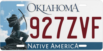 OK license plate 927ZVF