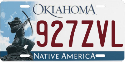 OK license plate 927ZVL