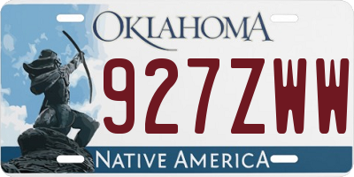 OK license plate 927ZWW