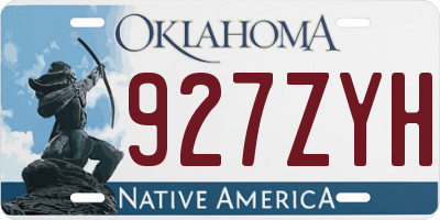 OK license plate 927ZYH