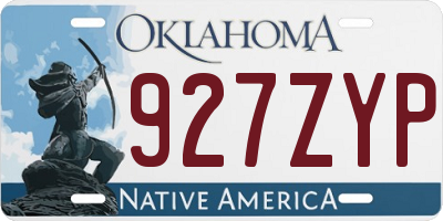 OK license plate 927ZYP