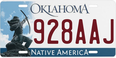 OK license plate 928AAJ