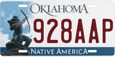 OK license plate 928AAP