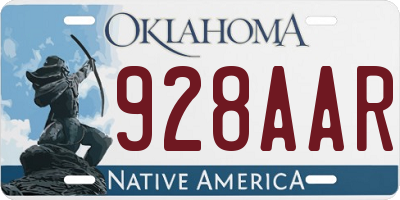 OK license plate 928AAR