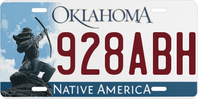 OK license plate 928ABH