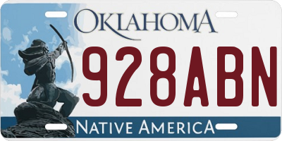 OK license plate 928ABN