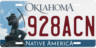 OK license plate 928ACN