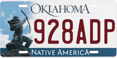 OK license plate 928ADP