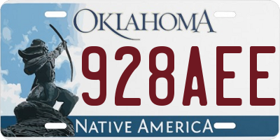 OK license plate 928AEE