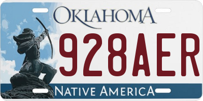OK license plate 928AER