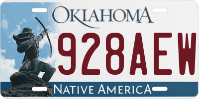 OK license plate 928AEW