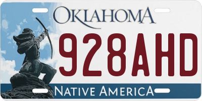 OK license plate 928AHD