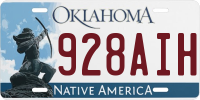 OK license plate 928AIH