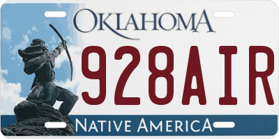 OK license plate 928AIR