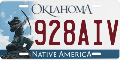 OK license plate 928AIV