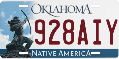 OK license plate 928AIY