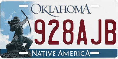 OK license plate 928AJB