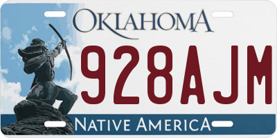 OK license plate 928AJM