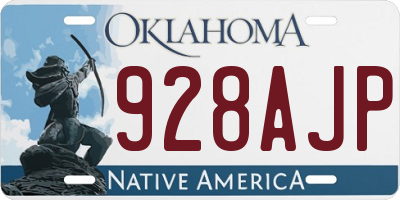 OK license plate 928AJP