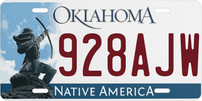 OK license plate 928AJW