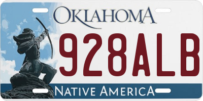 OK license plate 928ALB