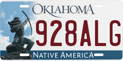 OK license plate 928ALG