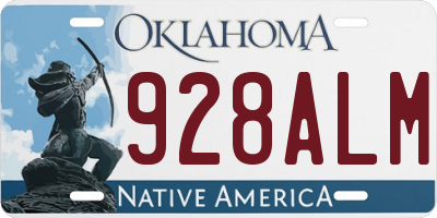 OK license plate 928ALM