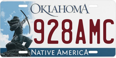 OK license plate 928AMC