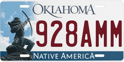 OK license plate 928AMM