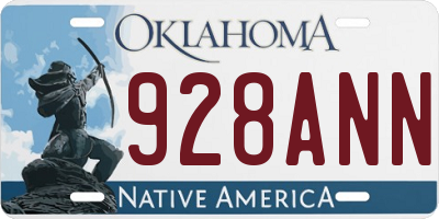 OK license plate 928ANN